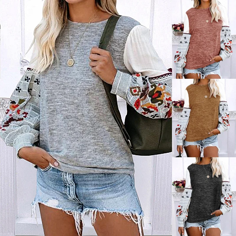 

Autumn Winter Style of Europe and the United States Lady Hoodie Exploding Round Collar Long-sleeve Print Hoodie Jacket