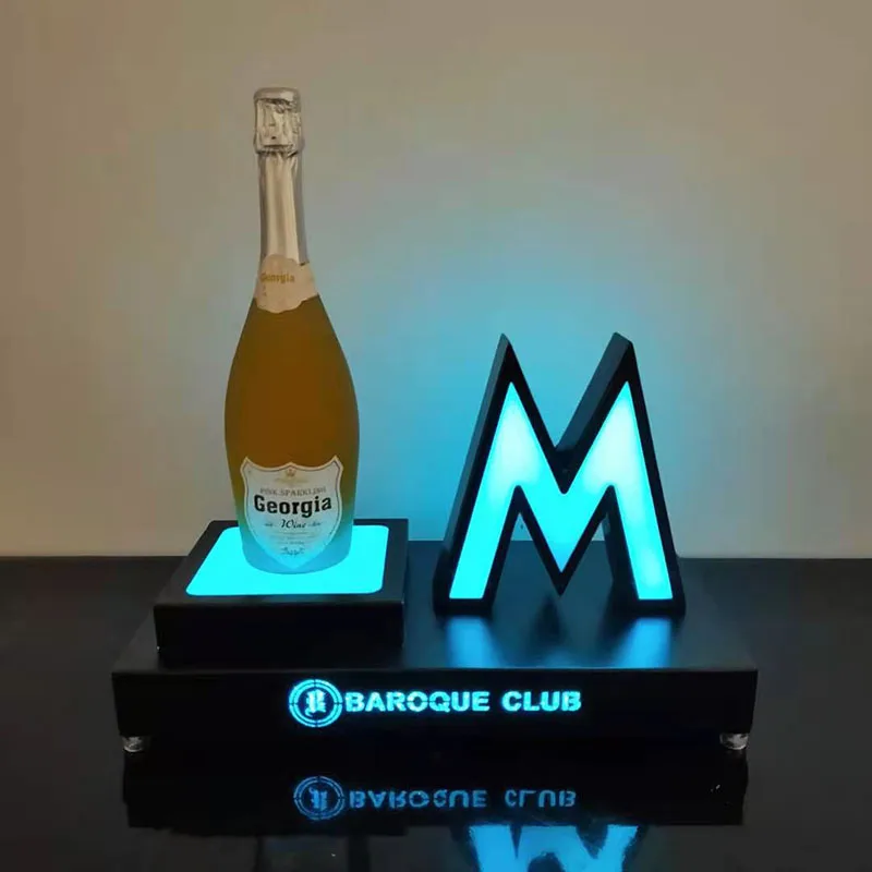 Пользовательский светодиодный лопаты световой Винная стойка Класс вина модными