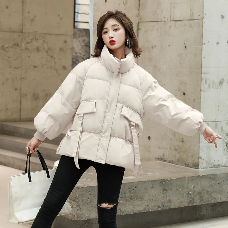 

women's winter 2021 new coat thick Korean loose lovely ins bread clothes short Cotton padded jacket parkas