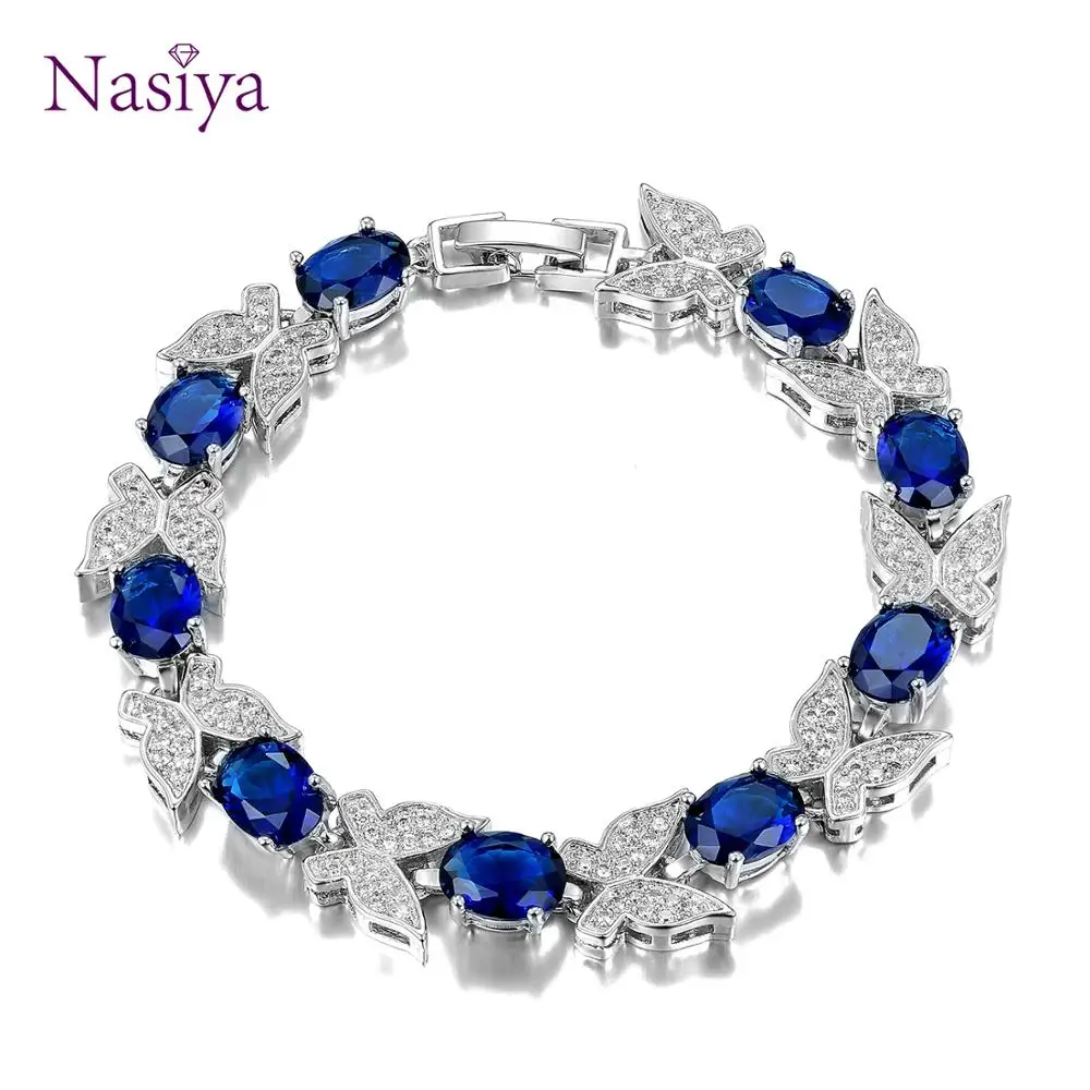 

Женский браслет из серебра 925 пробы, с аквамарином