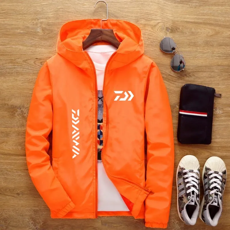 

Men's Jacket Spring Fall Fashion Daiwa Fishing Slim Top Men's Casual Baseball Bomber Zipper Jacket Men's Jacket Large Size 6XL