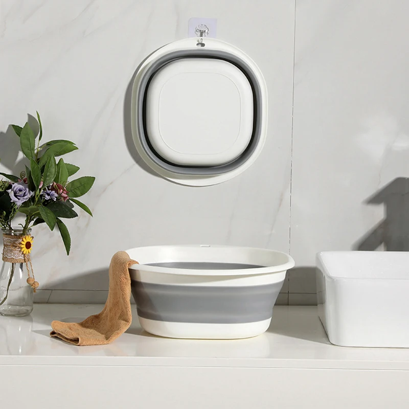 

Multi-purpose Folding Basins Laundry Bath Dirty Clothes Basket Portable Lightweight Hanging Collapsible Basin For Travel Outdoor