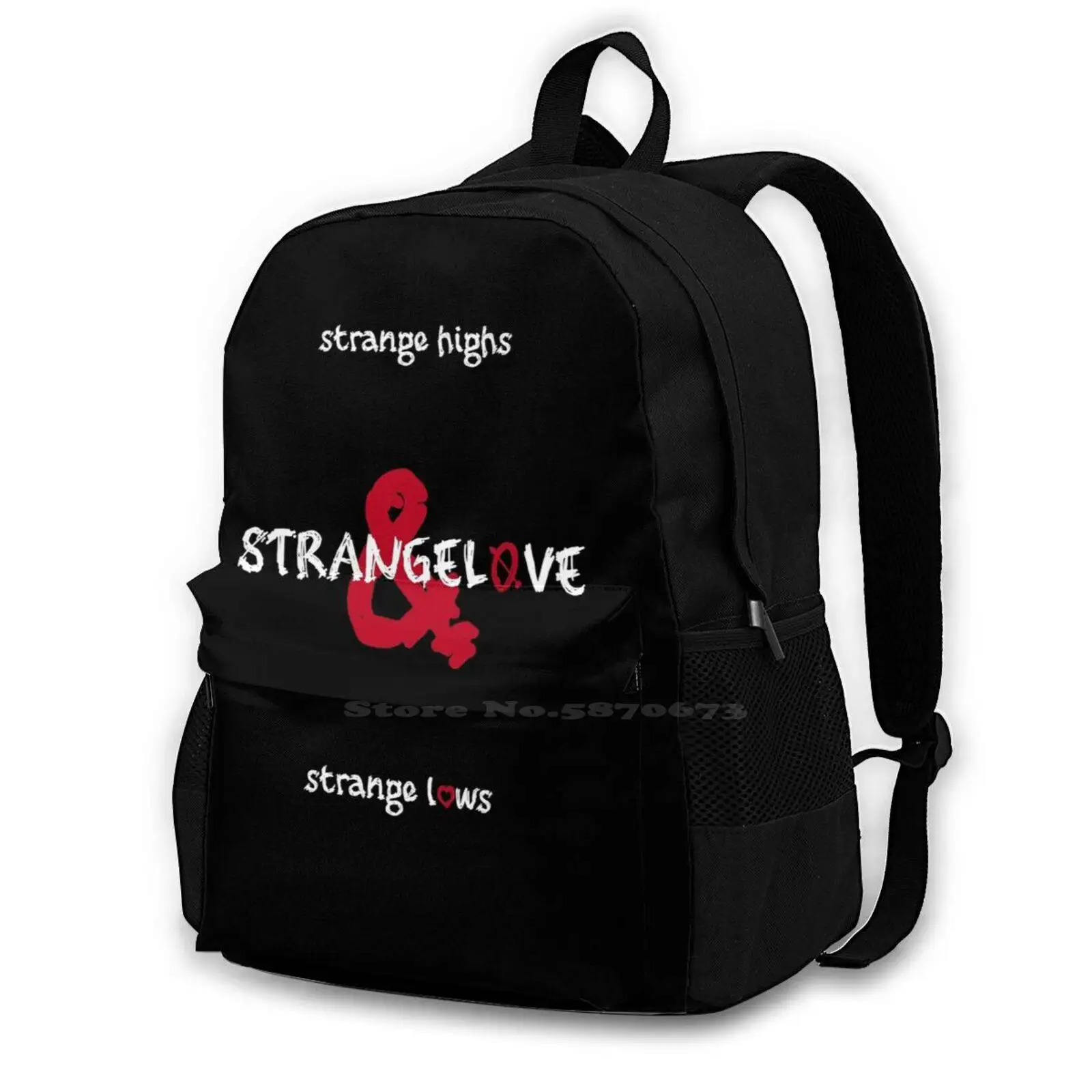 

Strangelove (For Dark Background) Backpack For Student School Laptop Travel Bag Depeche Music For The Masses Strangelove