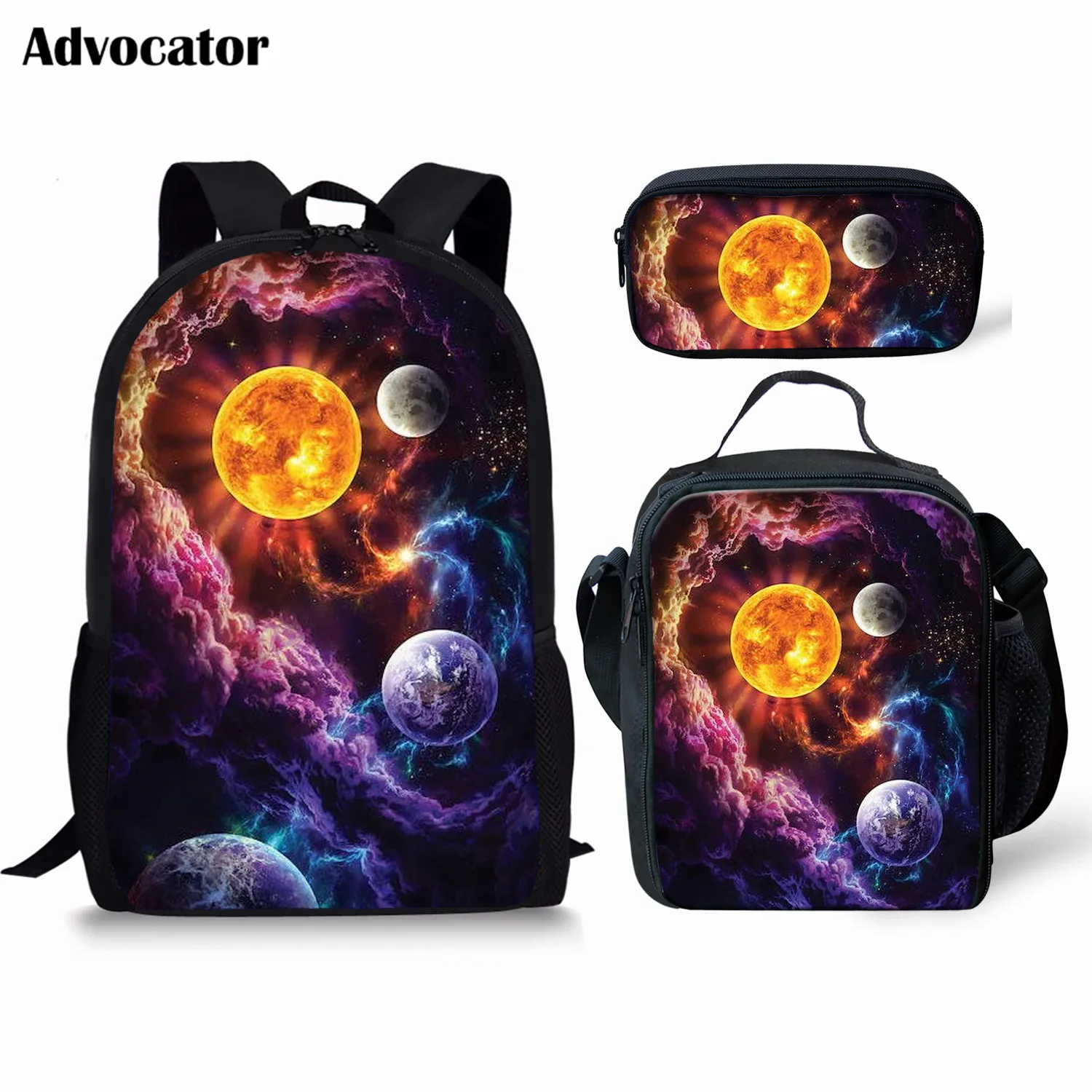 3 шт./компл., школьный рюкзак с принтом звезд и галактики для мальчиков-подростков
