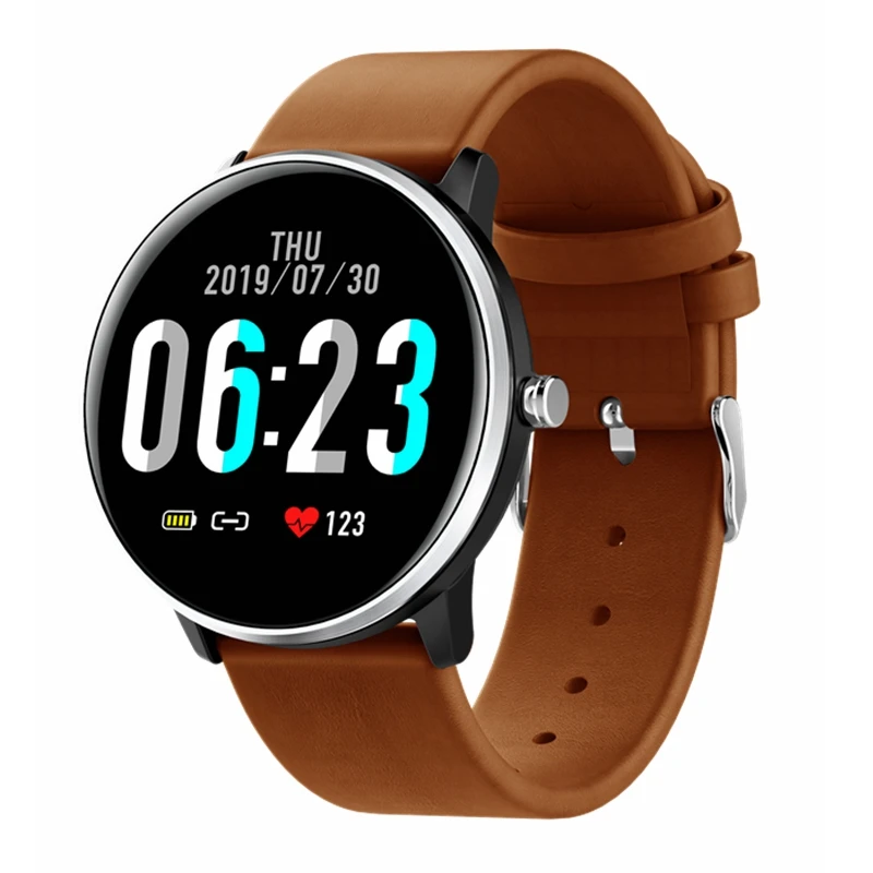 Brown Leather MAFAM MX6 смарт-браслет IP68 водонепроницаемые спортивные часы с 8 видами языков Ручной Смарт-часы для Android Xiaomi iphone - Цвет: Brown Leather