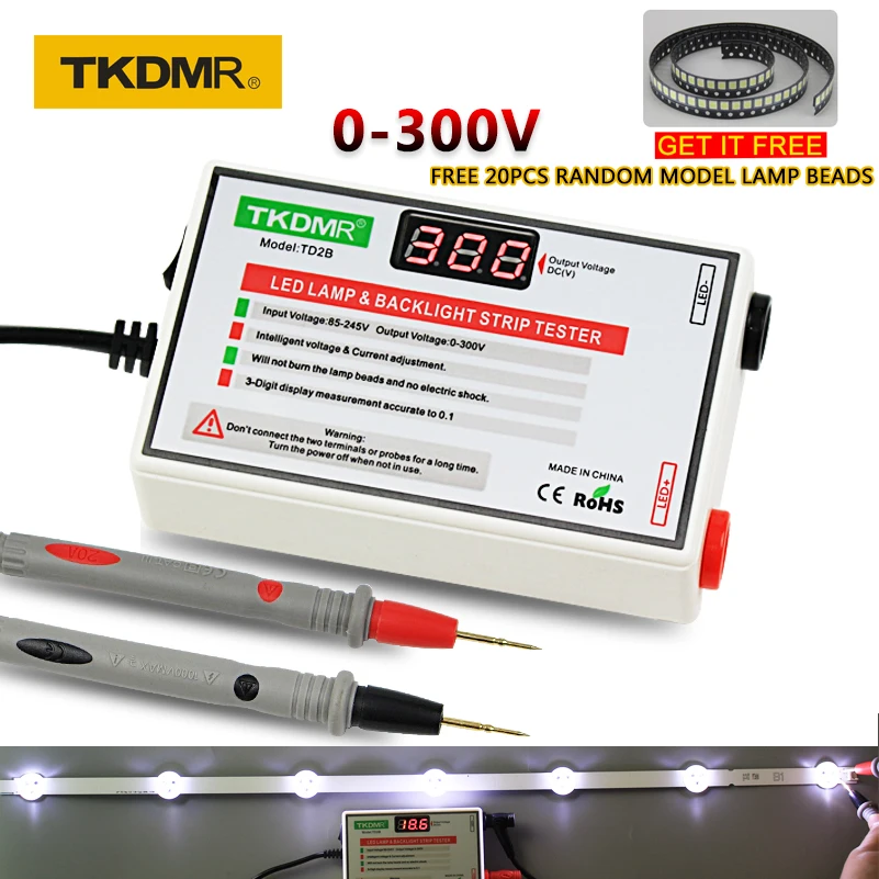 TKDMR, светодиодный тест er 0-300 В, выходной светодиодный тест на подсветку телевизора, многоцелевой светодиодный тест-полоски, измерительный инструмент