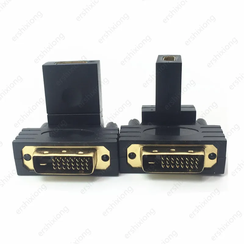 360 градусов DVI к HDMI совместимого адаптера D 24 + 1 мужчина HDTV женский Righr угловой
