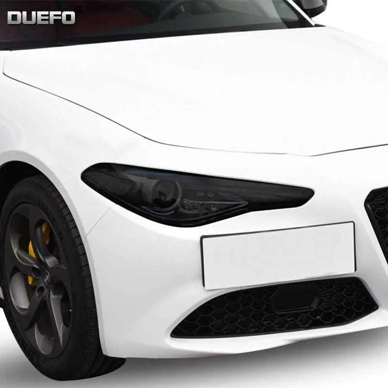 

2Pcs Car Headlight Protective Film Headlamp Transparent Black TPU Sticker For Alfa Romeo Giulia 952 Stelvio 949 Car Accessories