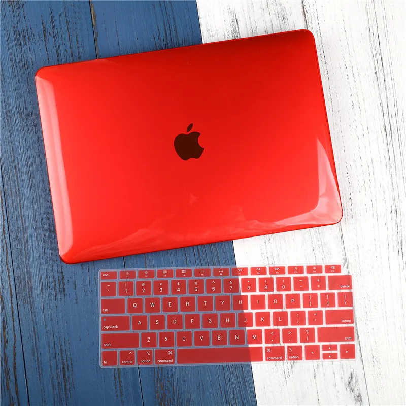 Crystal red Матовый кристально прозрачный чехол для Mac book Air Pro retina 11 12 13 15 16 Touch Bar A2141 A2159 New Air 13 A1932 чехол - Цвет: Crystal red