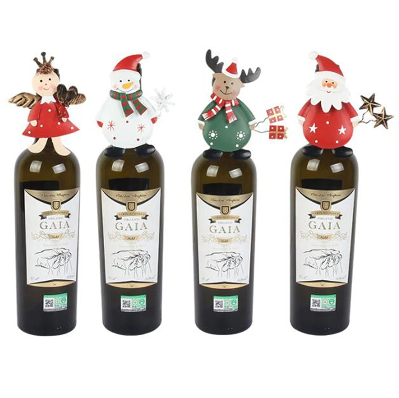 Рождественская Крышка для винной бутылки рождественские украшения Санта Клаус