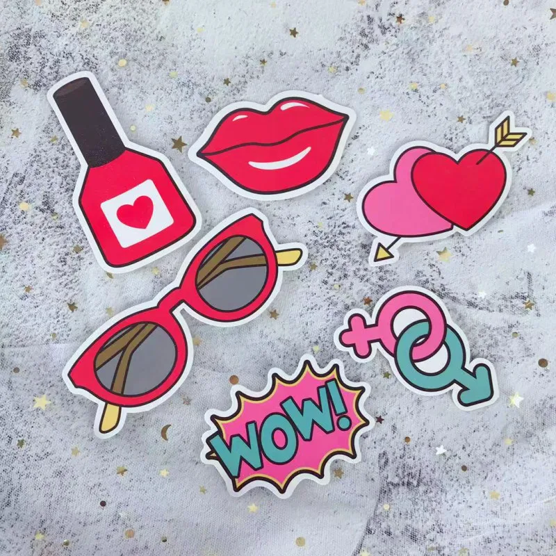 9 шт стильные розовые губные помады с надписями для торта украшения девочек на