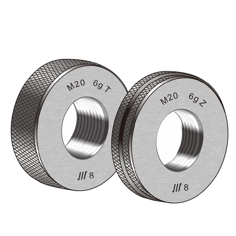 

2pcs Thread Ring Gauge M20 GO/NO GO Gauge Metric Gauge 6g Accuracy Precision External Screw Gauge Fine Pitch Thread Test Tool