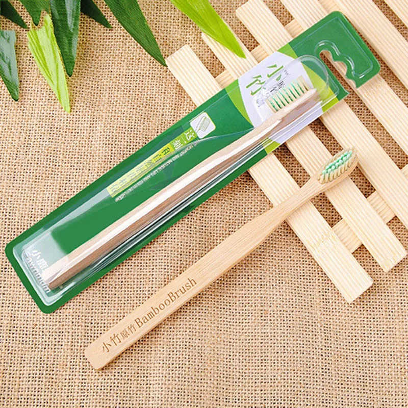 Портативная Мягкая зубная щетка экологически чистая натуральная бамбуковая