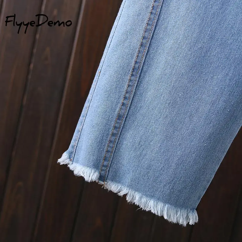 

Boyfriend Jeans High Waist Harem Wide Leg Pants Women Trousers Casual Elastic Waist Plus Size Loose Denim Pants XL - 4XL