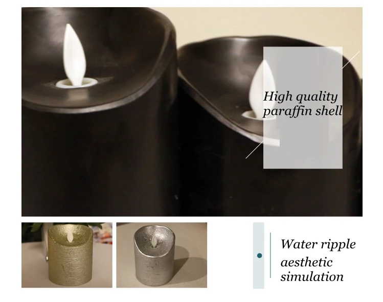 LED Electronic Dancing Flameless Candle Light Simulation Candle Battery Operated Wedding Festival Home Decor Water Ripple lamp