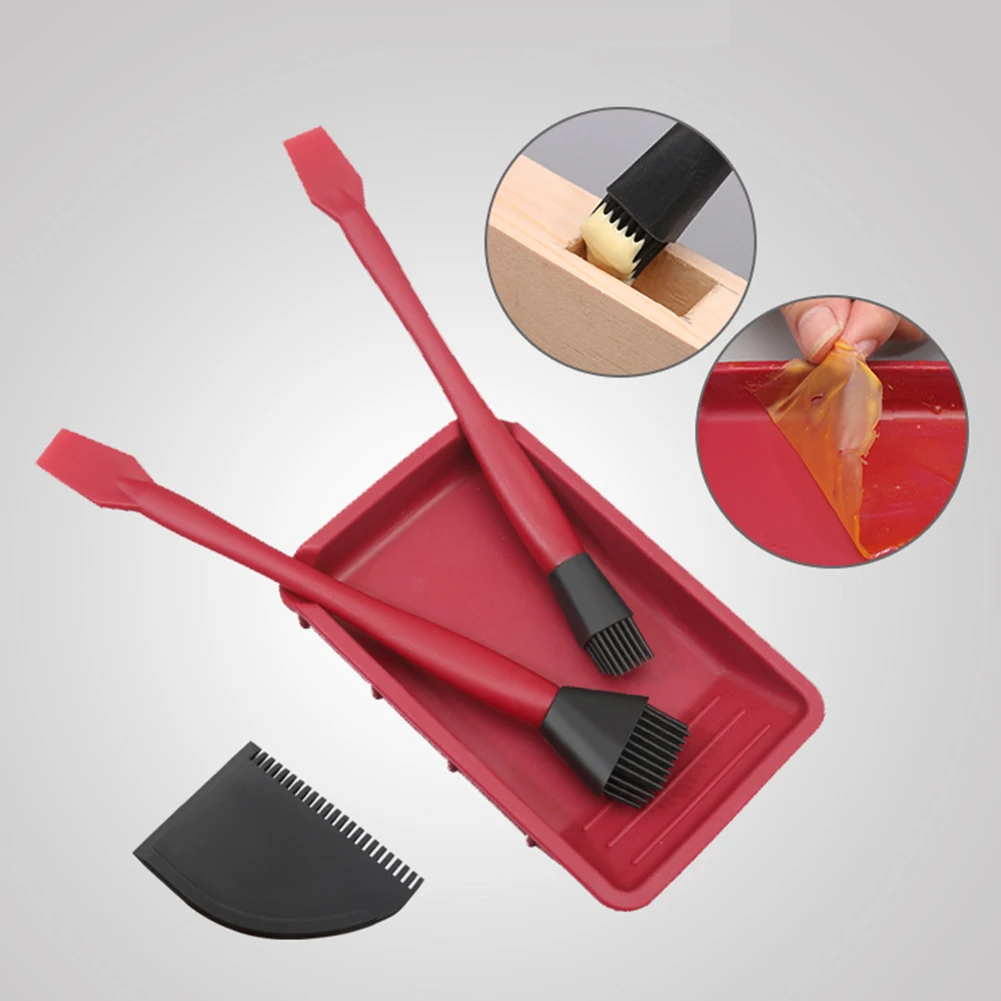 

Woodworking Glue Brush Professional Multifunction Silicone Flat Scraper Board Carpenter Coating Gluing Tool Workshop Brush