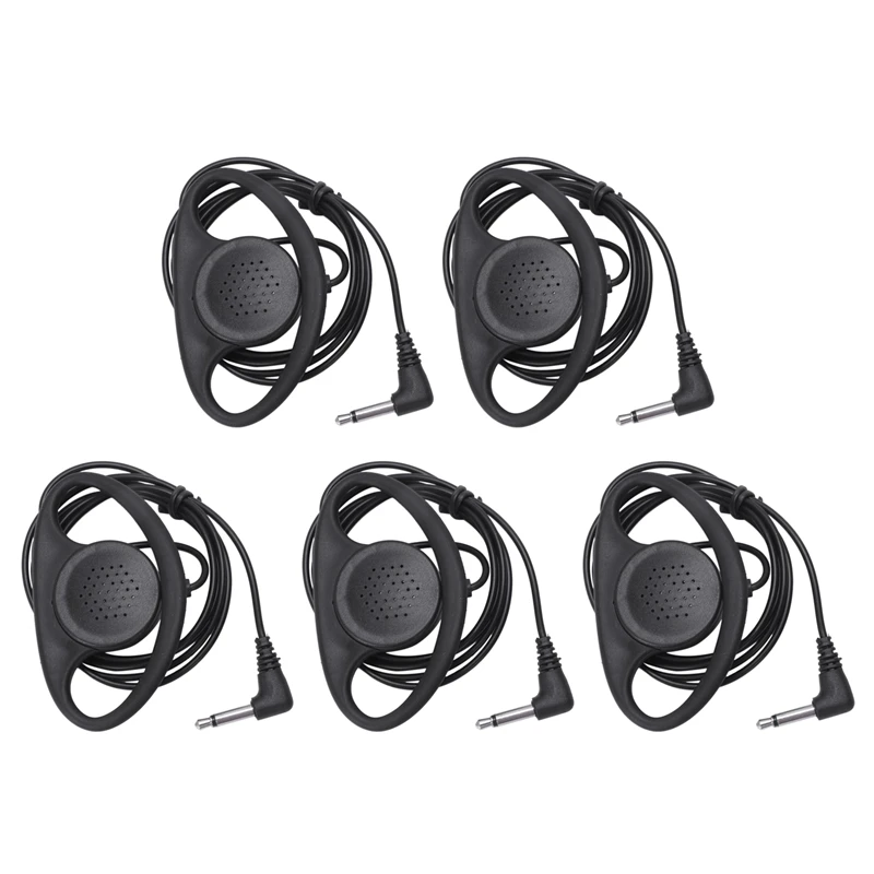 

5X Mono Headphone Headphone Headset Earphone Dual Channel 3.5Mm Jack For Laptop PC Skype Voip ICQ