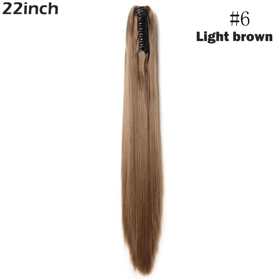 light brown S-noilite, 12-26 дюймов, заколка-коготь, конский хвост, наращивание волос, синтетический конский хвост, enxtension, волосы для женщин, конский хвост, шиньон - Цвет: light brown