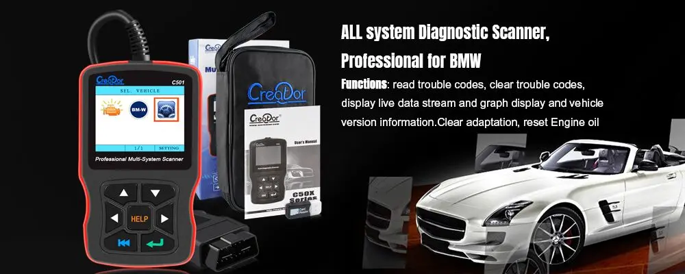 Creator C502 OBD2 диагностические инструменты для W203 Mercedes Benz W211 OBD2 сканер Поддержка ABS подушка безопасности OBD 2 автоматический диагностический сканер