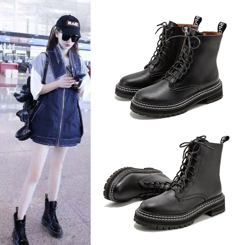 Женские ботинки Привлекательные в английском стиле Цвет Черный|Женские