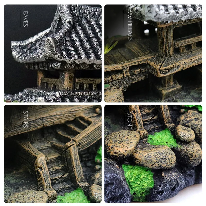 

Artificial Hill House Decoration Exquisite Landscape Resin Crafts for Aquarium Fish Tank Accessories