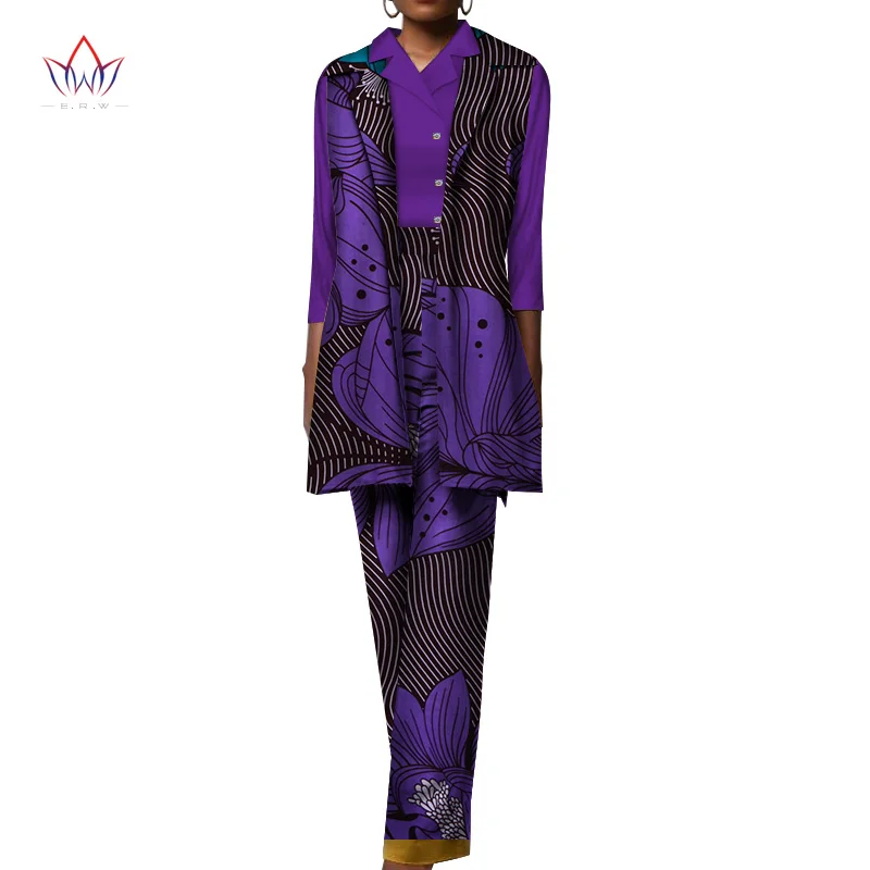 Комплект женской одежды из 3 предметов рубашка и жилет африканская одежда