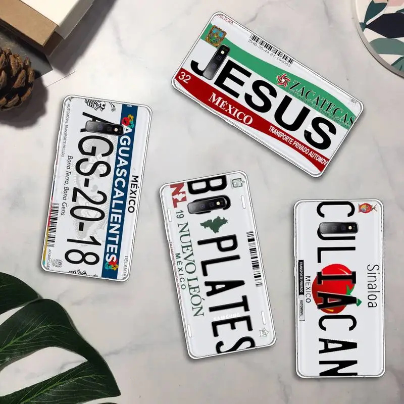

Mexico City SONORA License Plate Phone Case Transparent For Samsung Galaxy A71 A21s S8 S9 S10 plus note 20 ultra