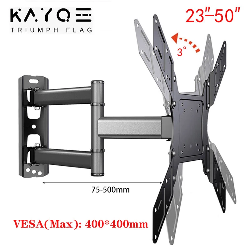 KAYQEE TV Wall Mount Swivel Tilt 180 TV Bracket for 23-50