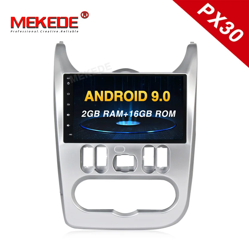 MEKEDE Автомобильный мультимедийный плеер Android 9,0 автомобильный Радио стерео dvd-плеер для Renault Logan I Sandero Lada Lergus Dacia Duster - Цвет: 16G silver