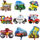 Мультяшные автомобильные воздушные шары пожарная машина поезд фольгированные воздушные шары Детские подарки для будущей мамы украшение на день рождения Детские гелиевые шары