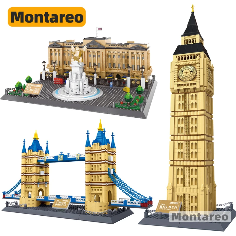 

MOC City Creative London Eye Big Ben Elizabeth Tower Buckingham Palace Model Building Blocks Architecture Kids Gift Toys For Boy