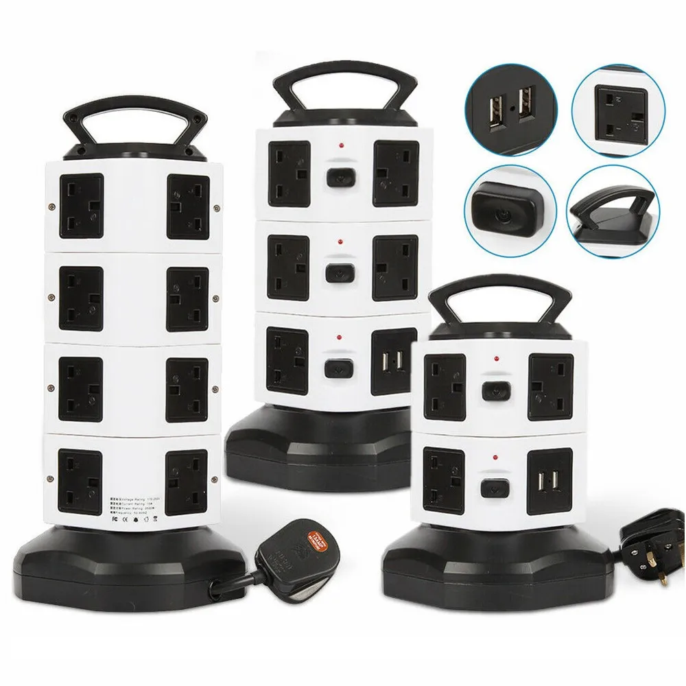 Креативный вертикальный удлинитель с несколькими отверстиями 7/11/15 розеток