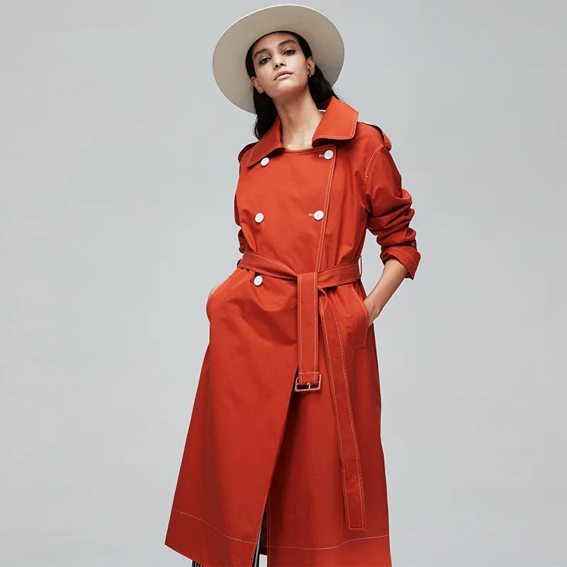 

New arrival women's england style double-breasted Trench Chic elegant OL windbreaker coat Fashion women belt overcoat A63