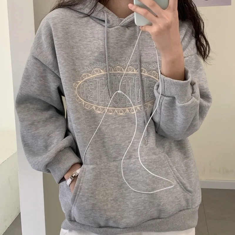 

Лидер продаж, толстовка, Женское пальто с капюшоном на осень и зиму, большая толстовка