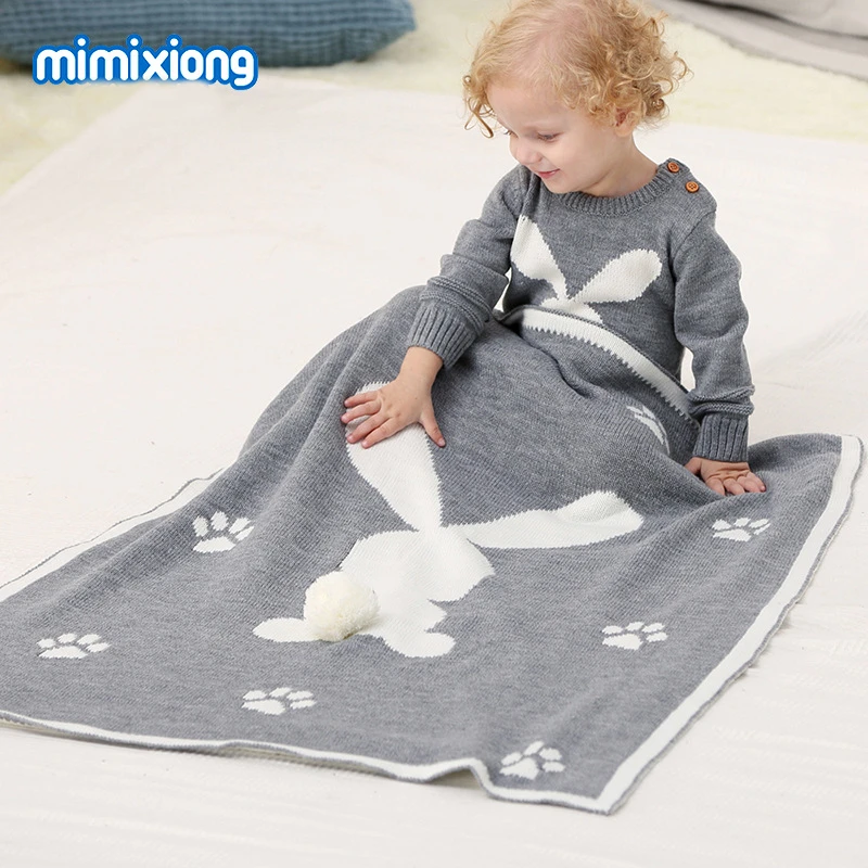 Новое зимнее одеяло для маленьких мальчиков и девочек детское вязаное спальное с