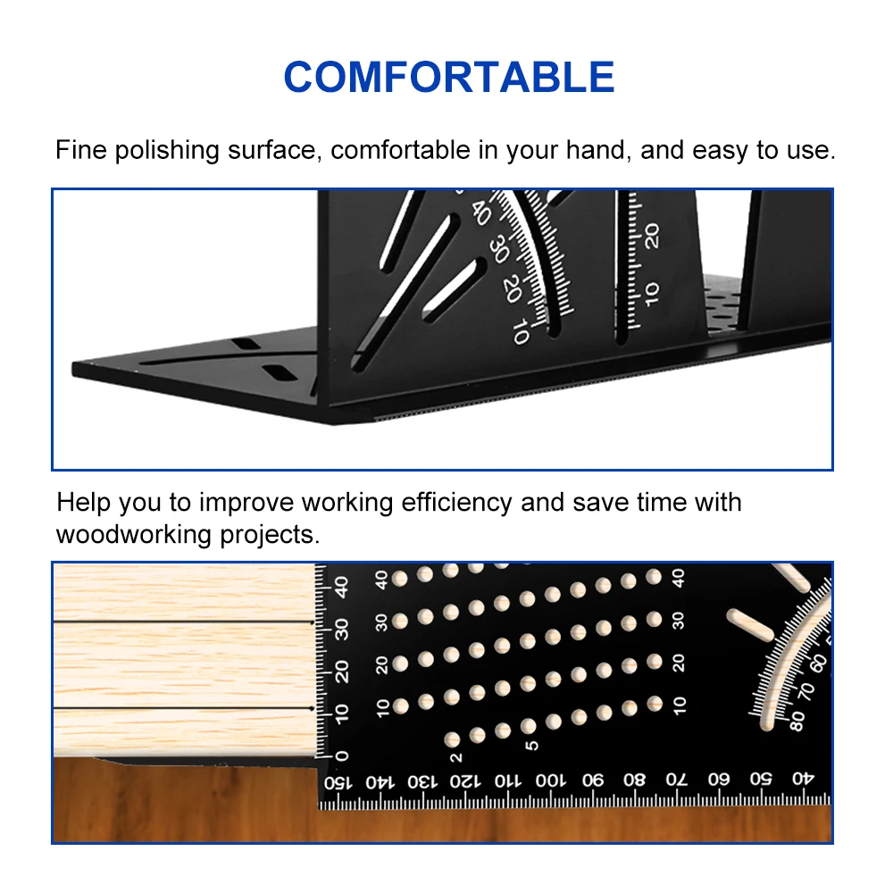 

Multifunctional Angle Ruler 45/90 Degree Aluminum Alloy Accurate Woodworking Square Angle Ruler Marking Gauge Carpenter Tool
