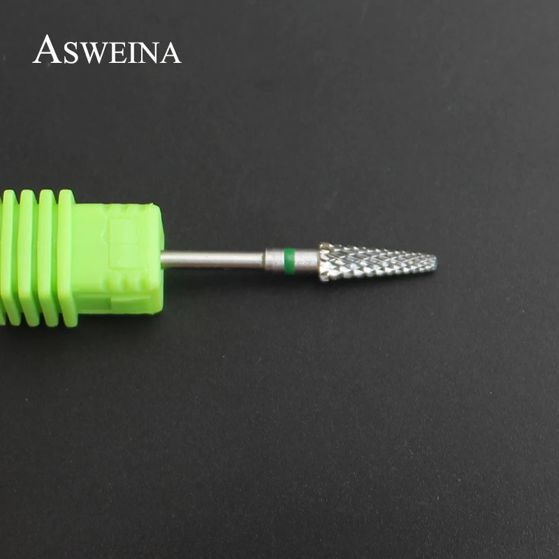 ASWEINA, высокое качество, 1 шт., Вольфрамовая сталь, карбид, сверло для ногтей, грубая зернистость, Электрический Маникюр для удаления геля, акриловый инструмент для ногтей