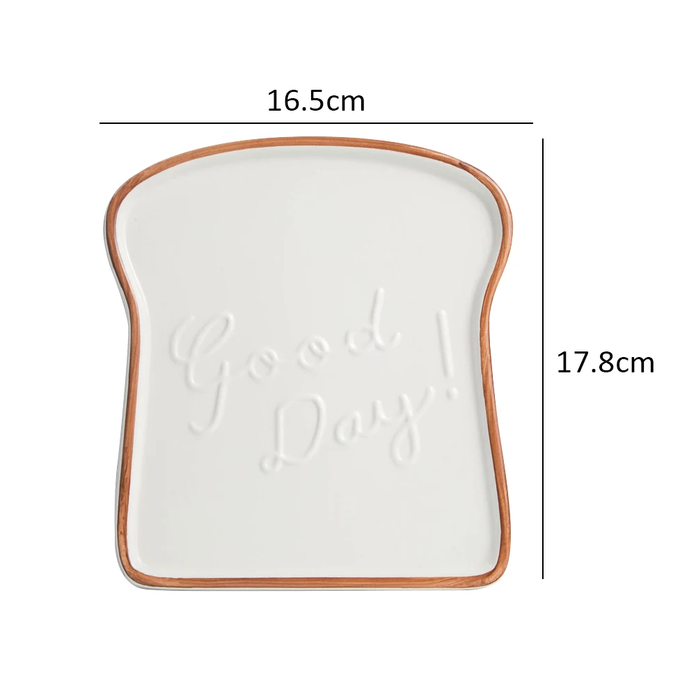 Керамическая тарелка для хлеба креативная в форме ручная роспись