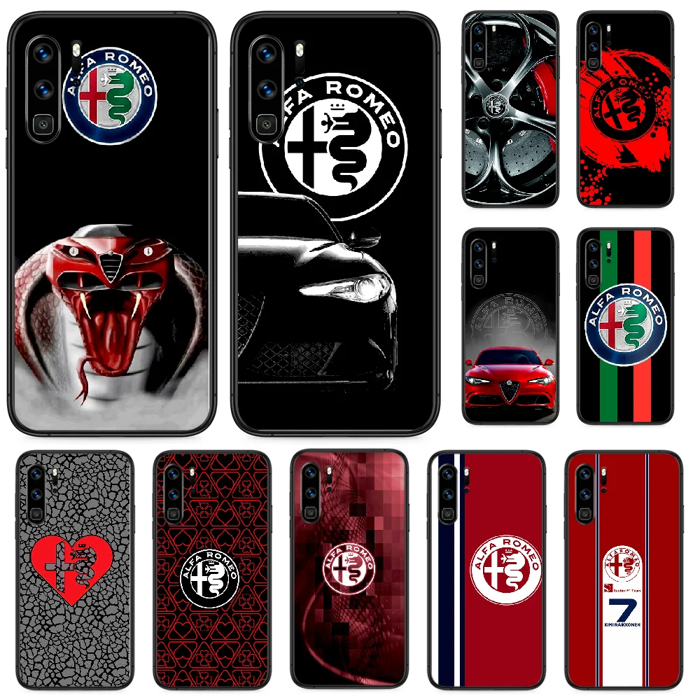 

Ltaly Alfa Romeo Giulietta Car Logo Phone case For Huawei P Mate Smart 10 20 30 40 Lite Z 2019 Pro black Cover Silicone Coque