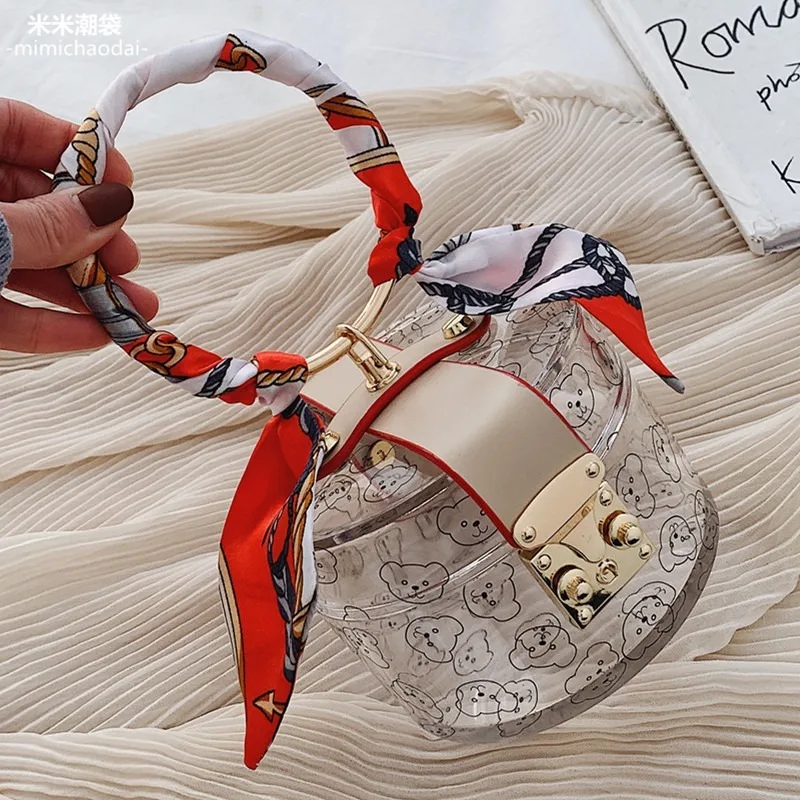 Миниатюрная сумка для женщин модный акриловый клатч с металлическими ручками