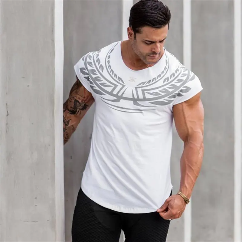 

Fashion Tank Shirt Men's Cotton Bodybuilding 2019 new Men casual Tops Sleeveless Muscle top summer Fitness fitness clothing Vest