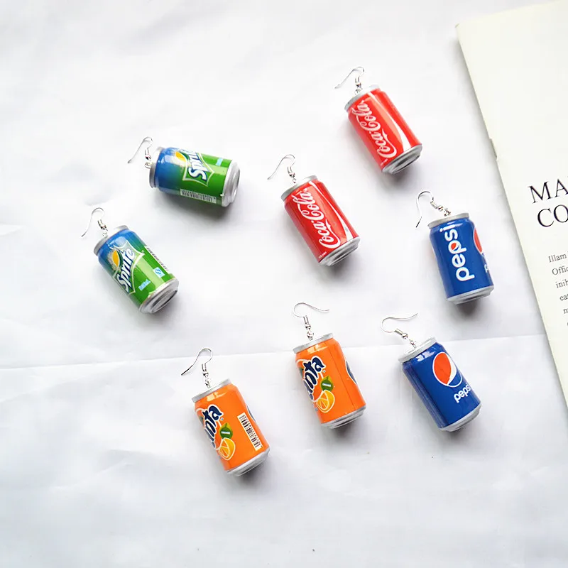 Летние серьги-капли Cola для женщин, модные аксессуары для девочек, уникальные висячие серьги ручной работы, подарок для ювелирных изделий