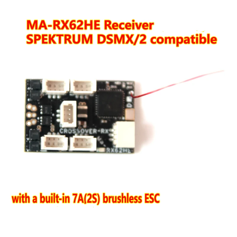 MA-RX62HE-D Super Light 1.8g 6CH Micro Receiver Built-in 7A/2S(5A/3S) Brushless ESC for SPEKTRUM X 2 Radio Transmitters | Игрушки и