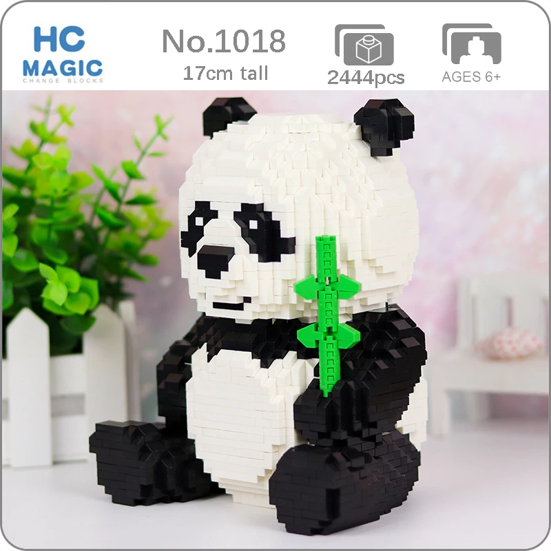 HC 1018 мультяшный китайский медведь кошка панда животное 3D модель 2444 шт DIY Мини