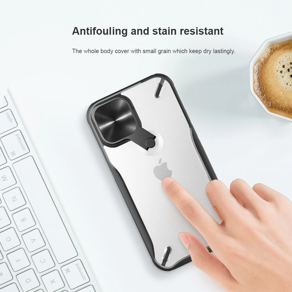 

For iPhone 12 12 Pro Case Nillkin Cyclops Camera Protective Cover For iPhone 12 Pro Max Metal Stand Case For iPhone 12 mini