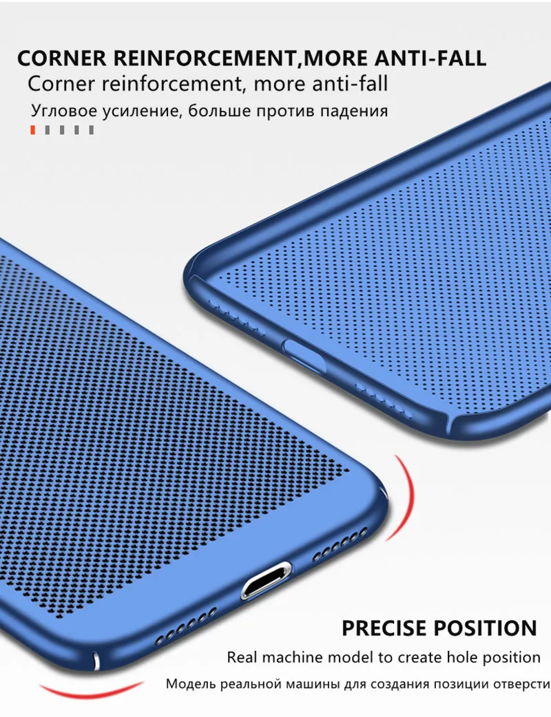 luxury Case For iPhone 7 8 6 6s Plus Hollow Heat Dissipation Phone Cases Hard PC X XS MAX XR Back Cover Coque S Max |