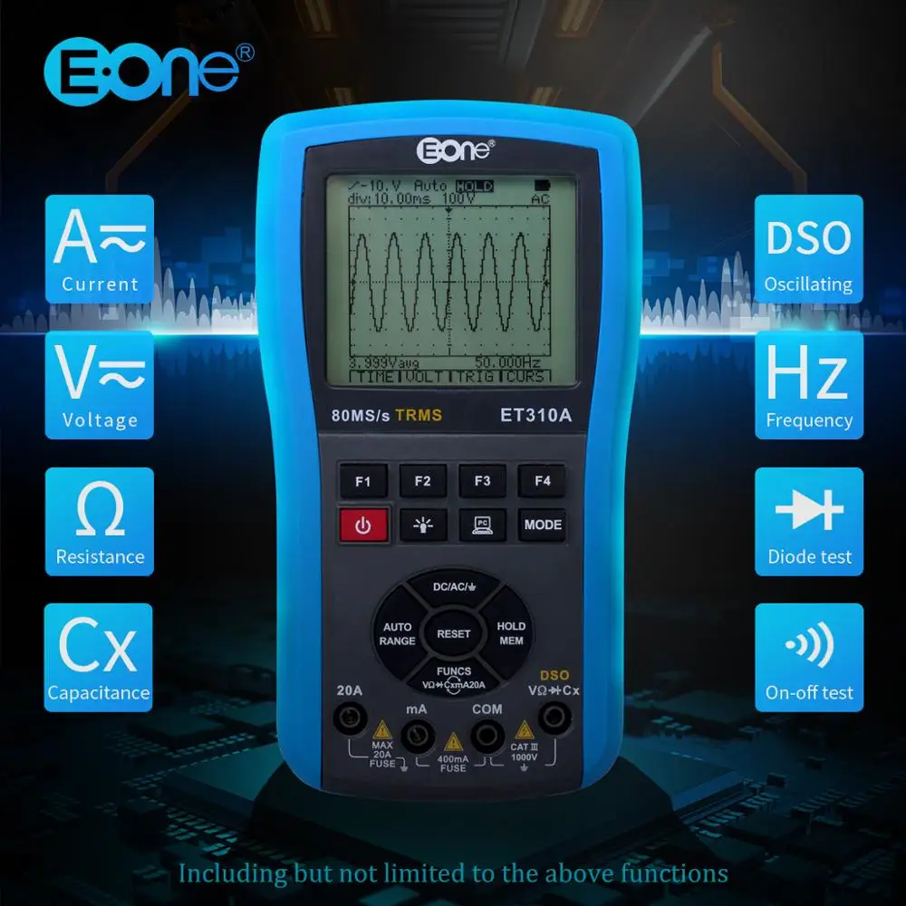 Осциллограф EONE ET310A 20 МГц 80Msps цифровой мультиметр для хранения Портативный