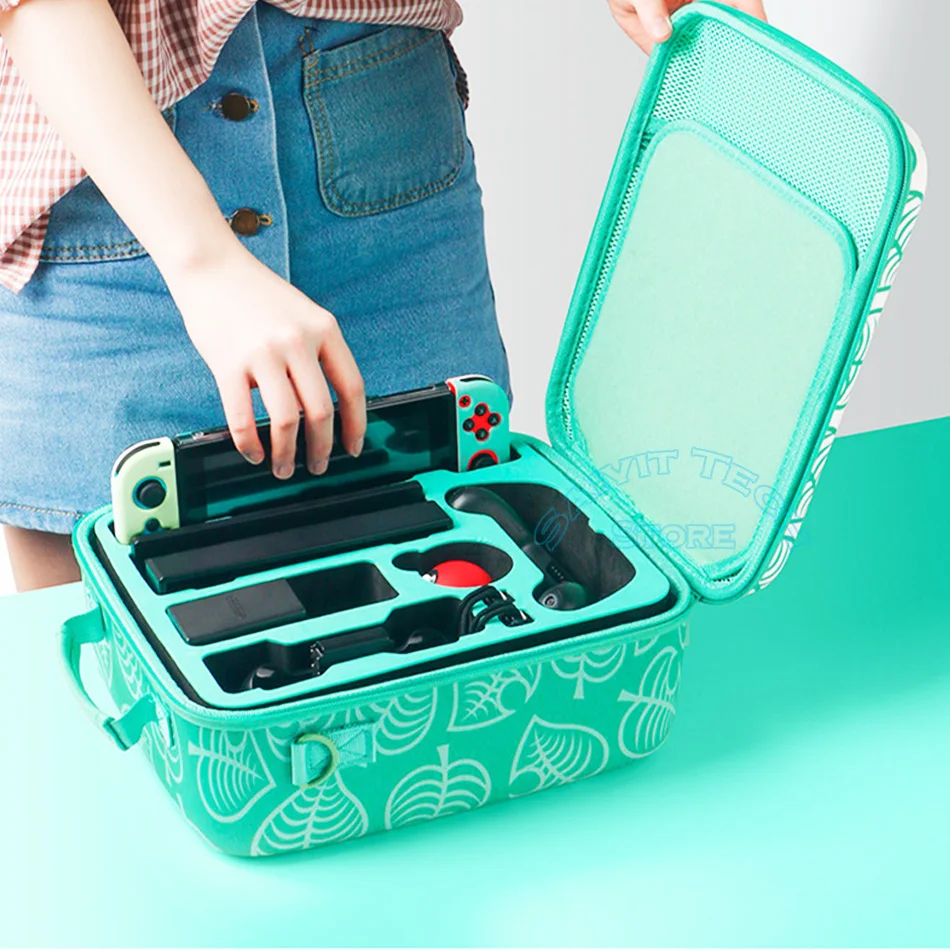 Жесткий чехол для Nintendo Switch большая сумка переноски с перекрещиванием животных