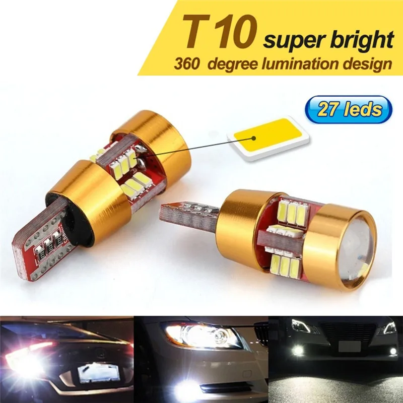 

Новый стиль 2 шт высокое качество супер яркий T10 3014 27SMD светильник CANBUS 501 194 W5W Автомобильный светодиодный светильник лампы широкий светильник...