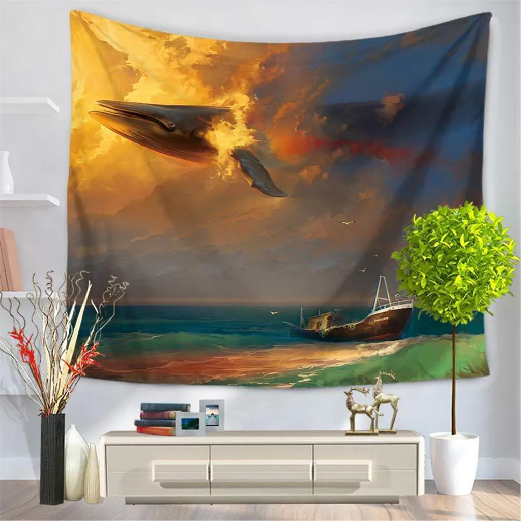 

Beach Towels For Adults Polyester Large Beach Towel Whale Creative Printing Tapestry Hanging Wall Decoration Beach Towel K731